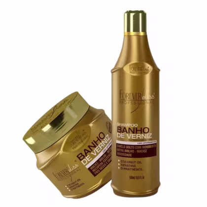 Imagem do produto Kit Mascara 250g  E Shampoo 500ml  Forever Liss Linha Banho De Verniz