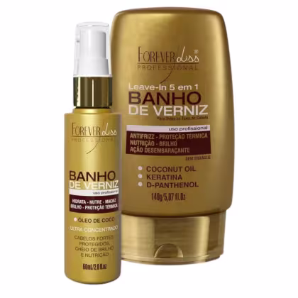 Imagem do produto Kit Oleo E Leave In Forever Liss Linha Banho De Verniz