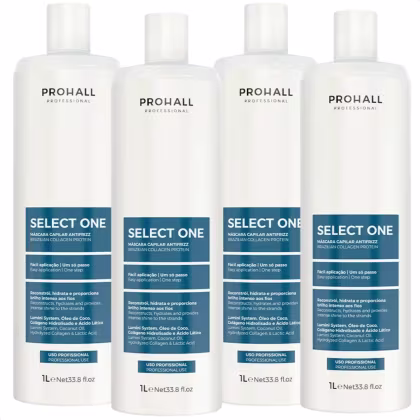 Imagem do produto Kit Select One Prohall 1L Tratamento Capilar 4 Unidades