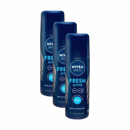 Imagem do produto Kit Desodorante Líquido Nivea For Men Active Fresh 90ml (3 unidades)