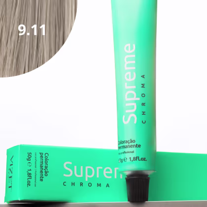 Imagem do produto Coloração Supreme Chroma 9.11 Loiro Muito Claro Prata Profundo 50gr Vizet