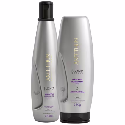 Imagem do produto Kit Shampoo Máscara Aneethun Matizante Blond System