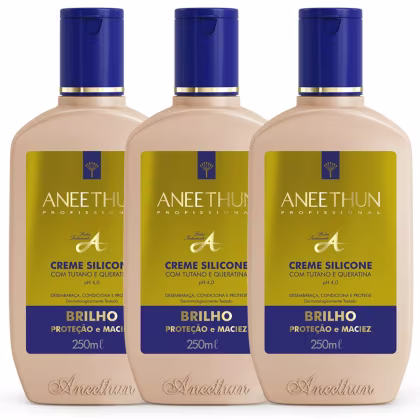 Imagem do produto Kit Creme De Silicone Aneethun Linha A 250ml Cada 3 Unidades