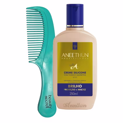 Imagem do produto Kit Creme De Silicone 250ml Aneethun e Pente Beauty Secret