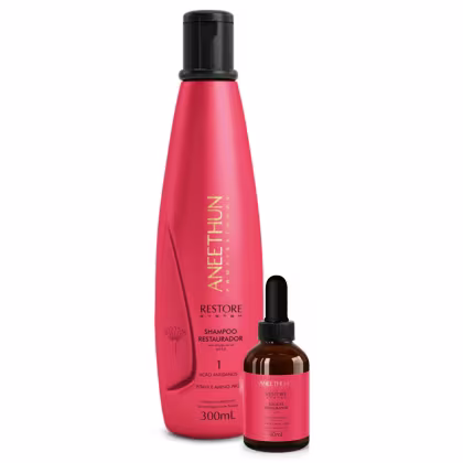 Imagem do produto Kit Shampoo E Booster Aneethun Restore System Proteção Total