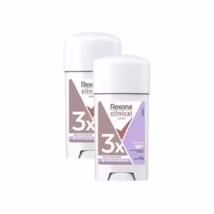 Imagem do produto Kit Desodorante Rexona Clinical Extra Dry Antitranspirante 96h Creme 58g (2 unidades)