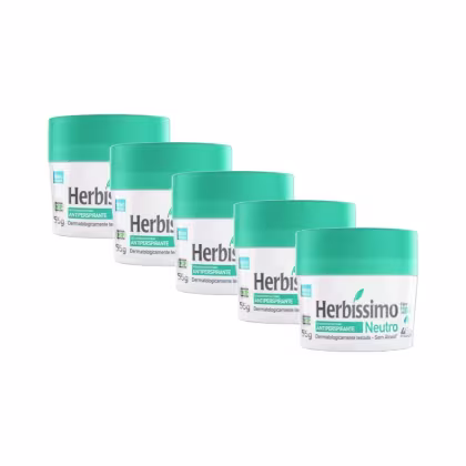 Imagem do produto Kit Desodorantes Creme Herbissimo Neutro 55g (5 unidades)