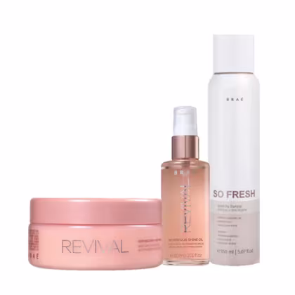 Imagem do produto Kit Braé Revival - Máscara 200g + So Fresh 150ml + Óleo Gorgeous Shine 60ml