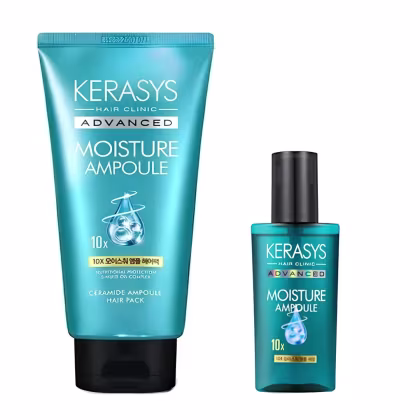 Kit Kerasys Advanced Moisture Ampoule 10x Duo Mask (2 Produtos).