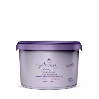Creme alisante com Hidróxio de Sódio Affirm Resistente Plus da marca Avlon.