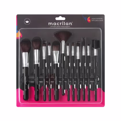 Imagem do produto Kit KP9-1A com 12 pincéis para maquiagem Macrilan