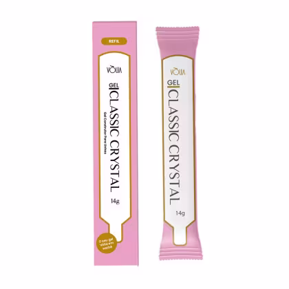 Gel Construtor para Unhas Vòlia Cosméticos Gel Classic Crystal Sachê Refil 14g.