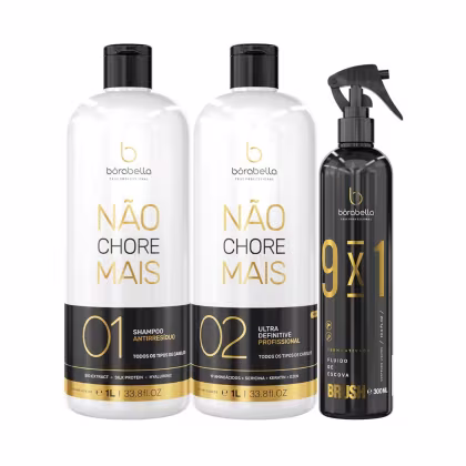 Imagem do produto Kit Borabella Não Chore Mais 2X1L + Fluido 9x1 Brush 300ml