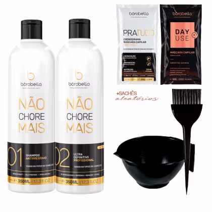 Imagem do produto Kit Borabella Não Chore Mais Shp/Prog 1L + Cumbuca/Sachê