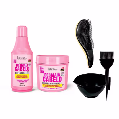 Imagem do produto Desmaia Cabelo Forever Liss Shp/Másc 200g +Cumbuca/Escova