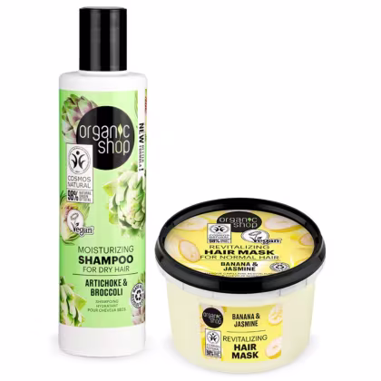 Imagem do produto Kit Organic Shop Alcachofra e Brócolis + Banana e Jasmim (2 Produtos)