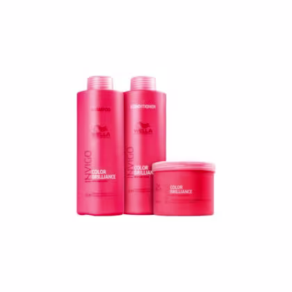 Kit Wella Professionals Invigo Color Brilliance Triple Salon Care, 3 produtos.