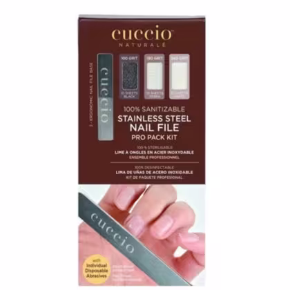 Kit com lixa de unhas e refis de Cuccio Brasil Naturale Manicure.