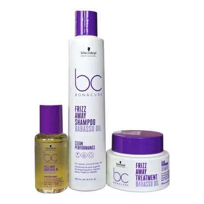 Imagem do produto Kit Schwarzkopf BC Clean Performance Frizz Away - Shampoo 250ml + Máscara 200ml + Óleo 50ml