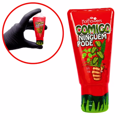 A imagem mostra o Gel Estimulador de Libido Comigo Ninguém Pode da marca HotFlowers.