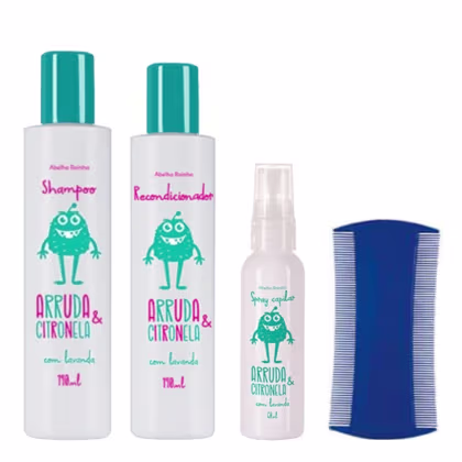 Kit Abelha Rainha Arruda & Citronela com Lavanda Quarteto Care, 4 produtos.