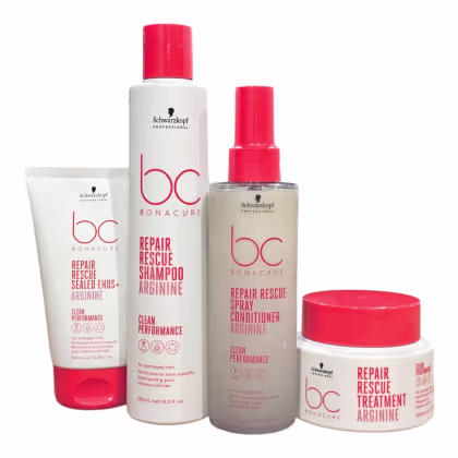 Imagem do produto Kit Schwarzkopf Repair Rescue - Shampoo 250ml + Máscara 200g + Spray Conditioner 200ml + Sealed Ends 100ml