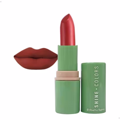 Imagem do produto Batom Matte Aveludado Cor Canela Shine Colors Abelha Rainha REF 9299