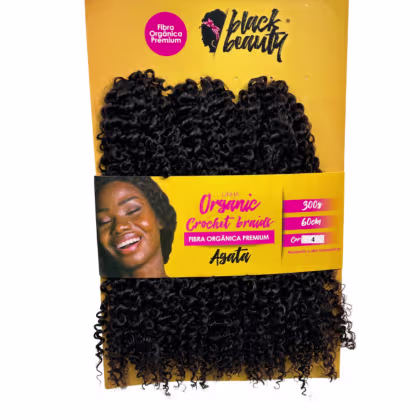 Aplique de Cabelo Black Beauty Organic Crochet Braids Agata 4, 300g.