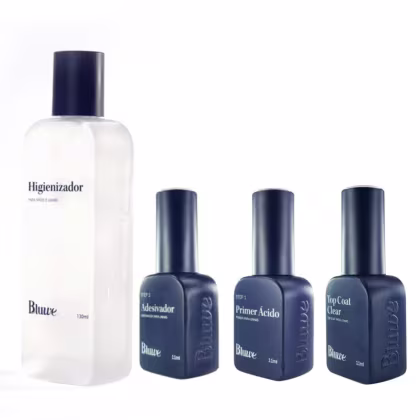 Imagem do produto Kit Preparadores Bluwe Primer + Adesivador + Higienizador + Top Coat
