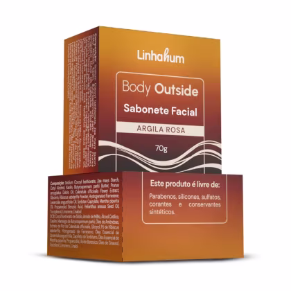 Imagem do produto Sabonete Facial Argila Rosa Body Outside 70 G Linhahum