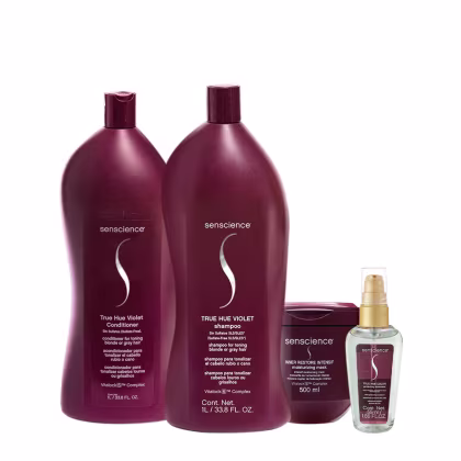 Imagem do produto Kit Senscience True Hue Violet Shampoo Condicionador L Máscara e Óleo (4 produtos)