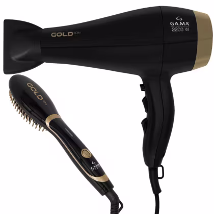 Imagem do produto Kit Secador Gold Ion e Escova Alisadora Gold Ion 220V