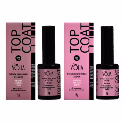 Imagem do produto Kit Top Coat Volia Pink + Top Coat Volia Cover 9g