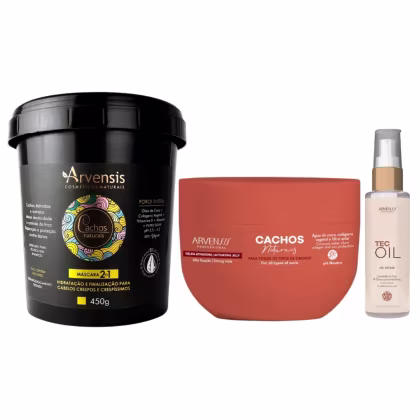 Imagem do produto Kit Arvensis Cachos Máscara 2x1 + Geleia Alta + Óleo Tec Oil