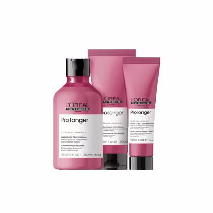 Kit L'Oréal Professionnel Pro Longer Trio Preenchimento de Pontas Cabelos Finos, 3 produtos.