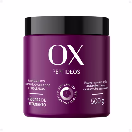 Imagem do produto Máscara de Tratamento OX Peptídeos Para Cabelos Crespos, Ondulados e Cacheados 500g