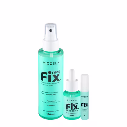 Imagem do produto Kit Vizzela Fix Real Gotas Brow Up Blindagem Gel Fixador (3 produtos)