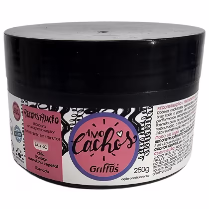 Imagem do produto Griffus Amo Cachos Máscara Cronograma Capilar Reconstrução 2A a 4C 250g