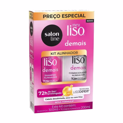 Imagem do produto Kit Shampoo 300ml + Condicionador 200ml  Meu Liso Demais