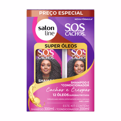 Imagem do produto Kit Shampoo 300ml + Condicionador 200ml SOS Cachos Super Óleos