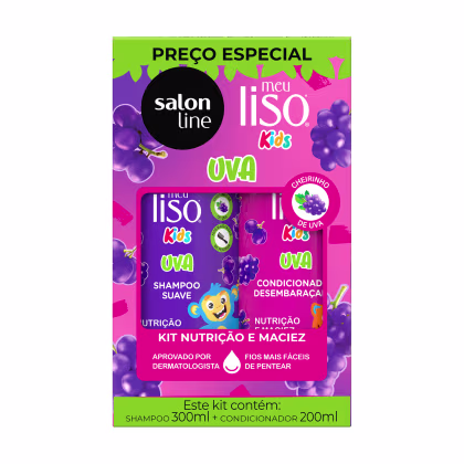 Imagem do produto Kit Shampoo e Condicionador Uva Meu Liso Kids