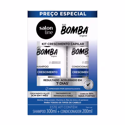 Imagem do produto Kit Shampoo 300ml + Condicionador 200ml  SOS Bomba Crescimento Capilar