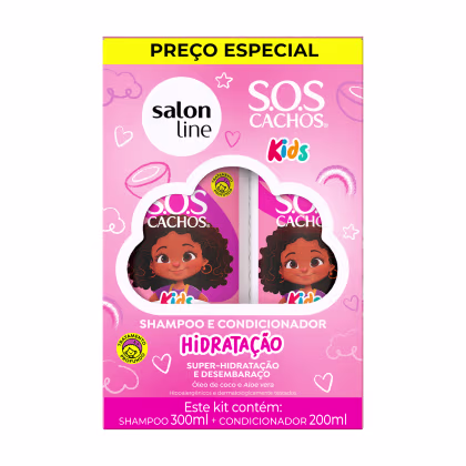 Imagem do produto Kit Shampoo 300ml + Condicionador 200ml SOS Cachos Kids Hidratação