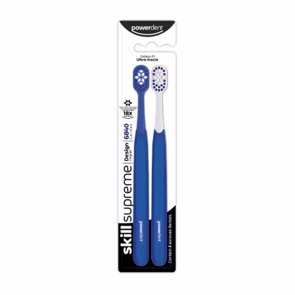 Imagem do produto ESCOVA DE DENTES SKILL SUPREME 2un Cor:Azul e Branco