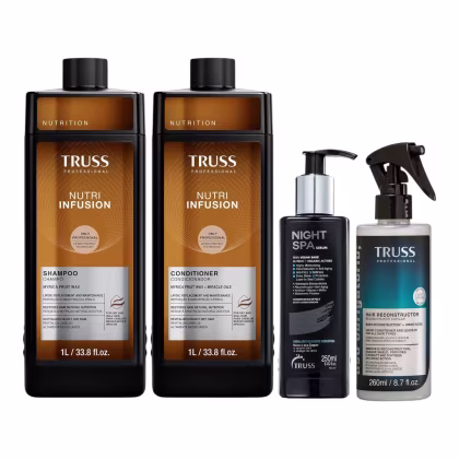 Imagem do produto Kit Truss Nutri Infusion - Shampoo 1L + Condicionador 1L + Night Spa 250ml + Uso Obrigatório Spray 260ml
