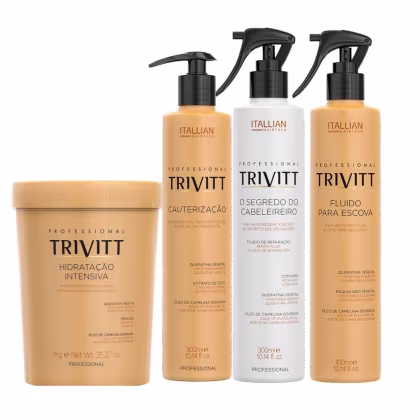 Imagem do produto Kit Trivitt Quarteto dos Sonhos: Hidratação, Cauterização, Reconstrução e Finalização Profissional