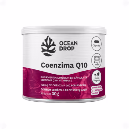 Suplemento Alimentar Ocean Drop Coenzima Q10, 60 Cápsulas.