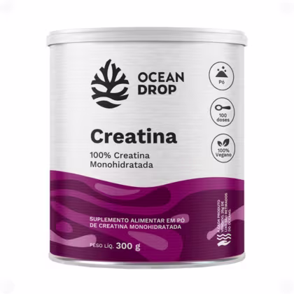 Suplemento Alimentar em Pó Ocean Drop Creatina Monohidratada, 300g.