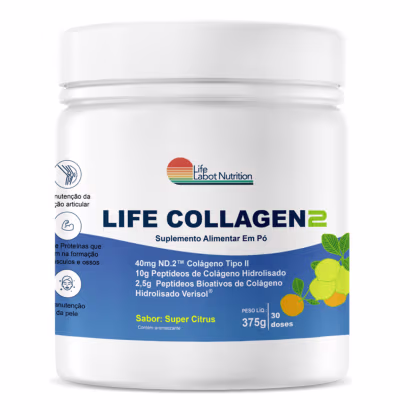 Suplemento Alimentar em Pó Life Labot Nutrition Life Collagen 2 Super Citrus, 375g.