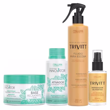 Imagem do produto Kit Alisamento Capilar Guanidina Relaxante Profissional Innovator + Finalização Trivitt